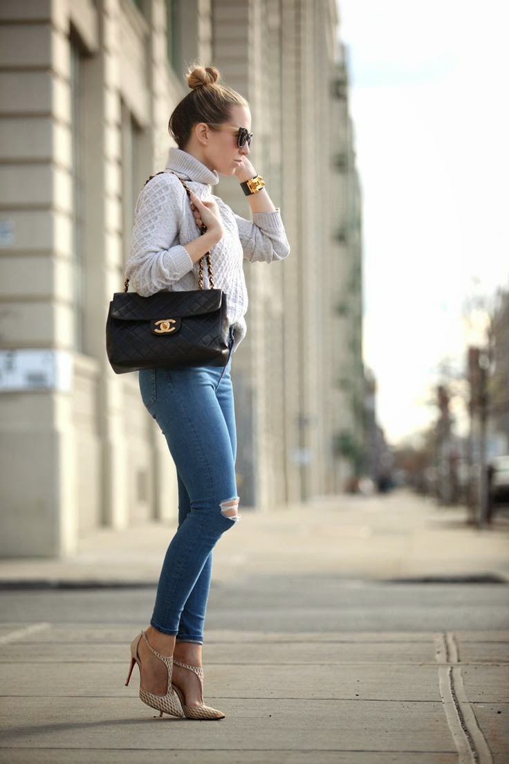 Brooklyn Blonde Distressed Denim Street Style