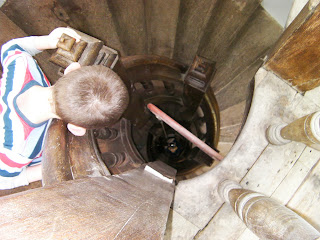 antique wooden spiral stairs