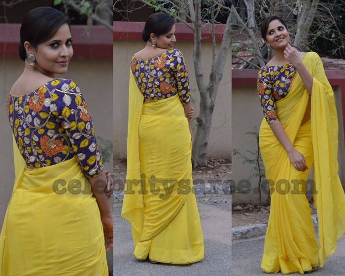 anasuya-in-kalamkari-blouse-saree-blouse-patterns