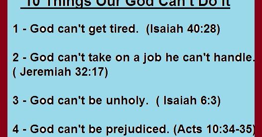 Quotes and Sayings: 10 Things Our God Can't Do It