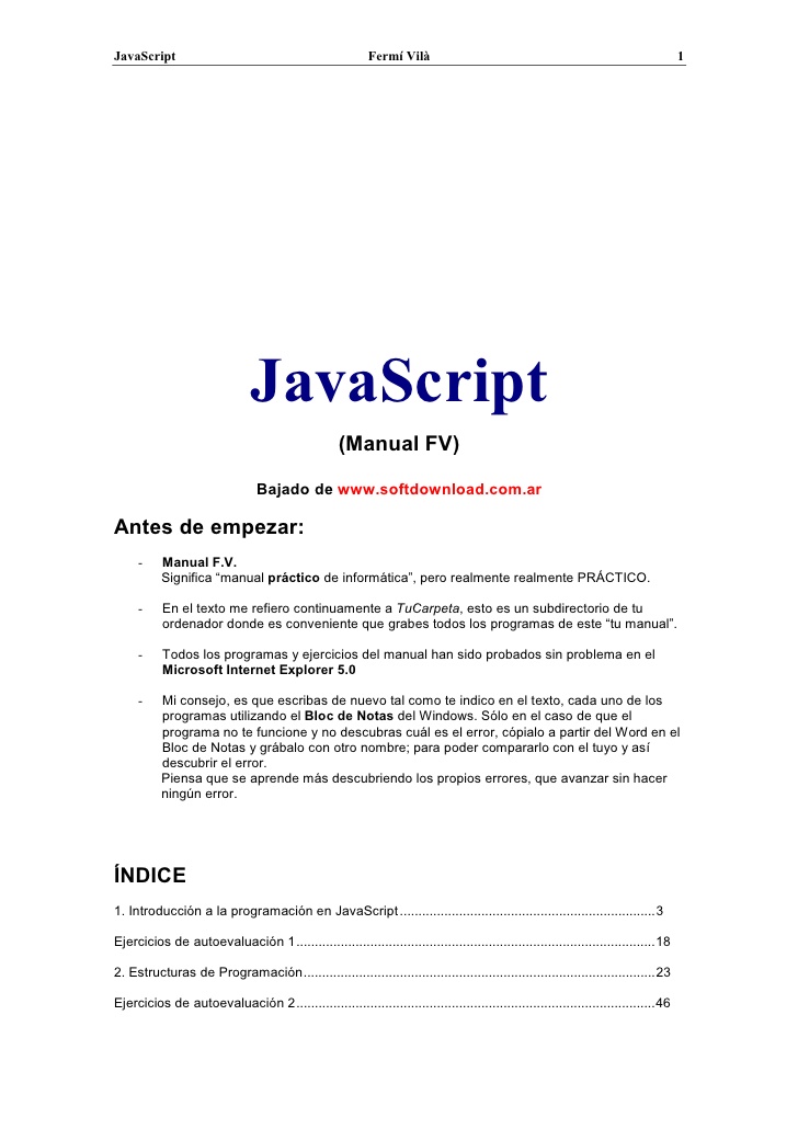 Javascript Manual Practico |1000 Libros de Programación