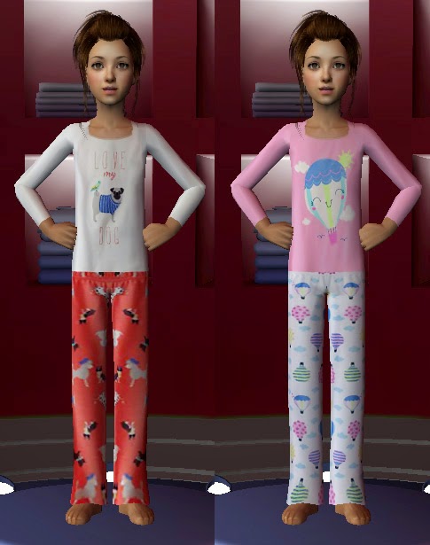 Birdgurl's Sims 2 Creations: Child Female PJ Collection 6