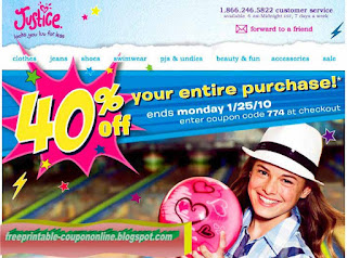Justice coupons codes