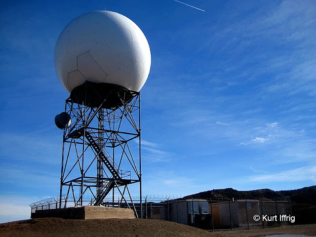 Doppler towers are used to track weather. This one is used by KSOX, and is located behind Beek's Place.