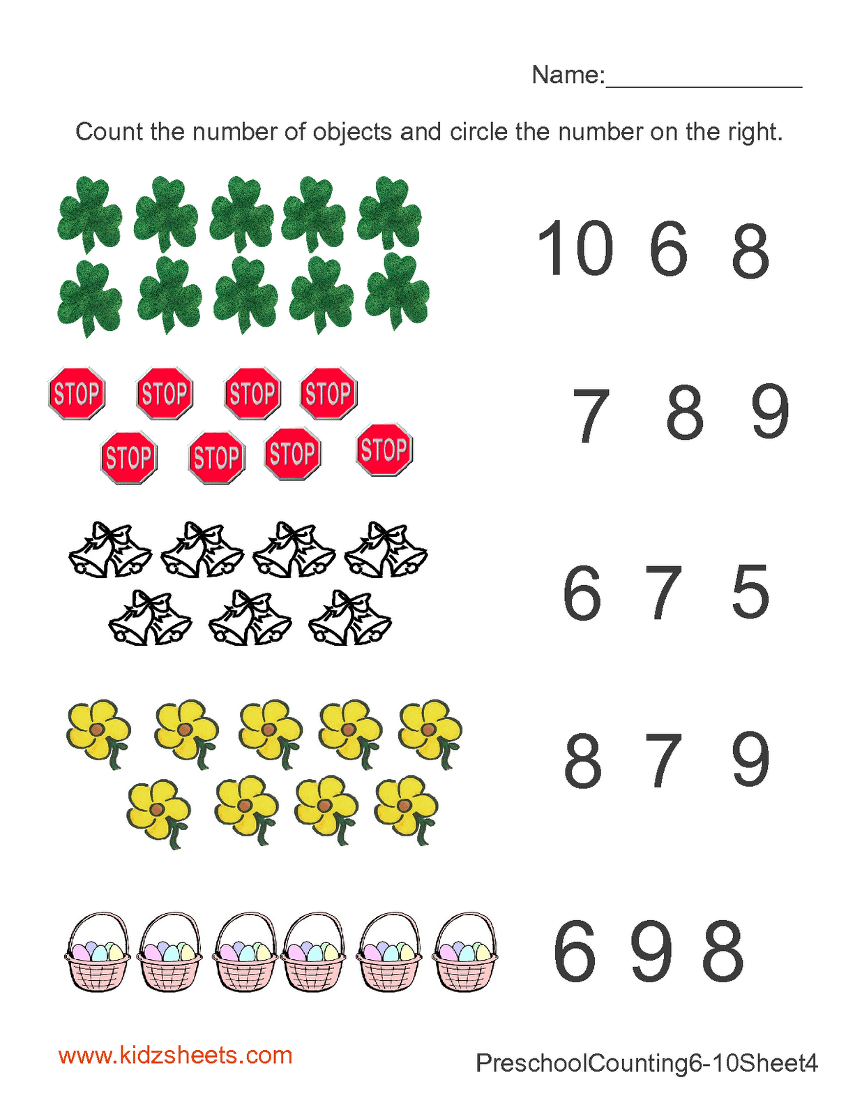 PSCountingNumbers6 10Sheet4 150x150 p1 - Counting Worksheet For Kindergarten