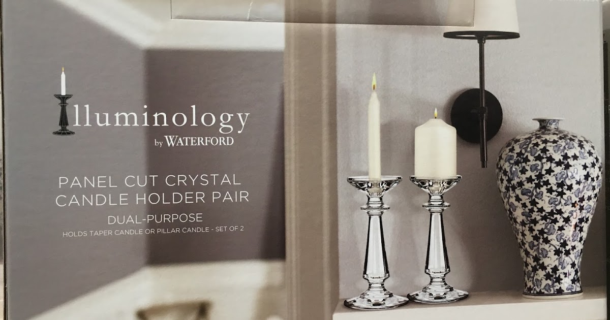 Illuminology by Waterford Panel Cut Crystal Candle Holder Pair (set of