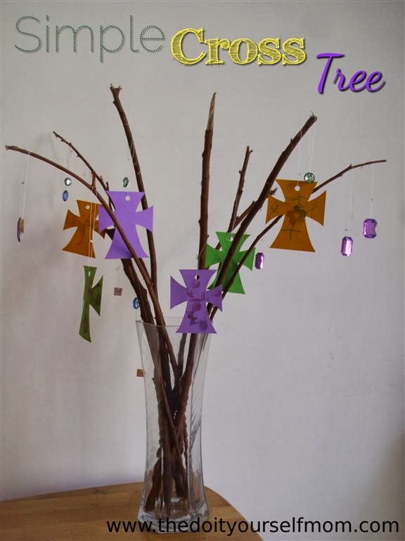 The DoItYourself Mom DIY Easter Decorations Simple Cross Tree