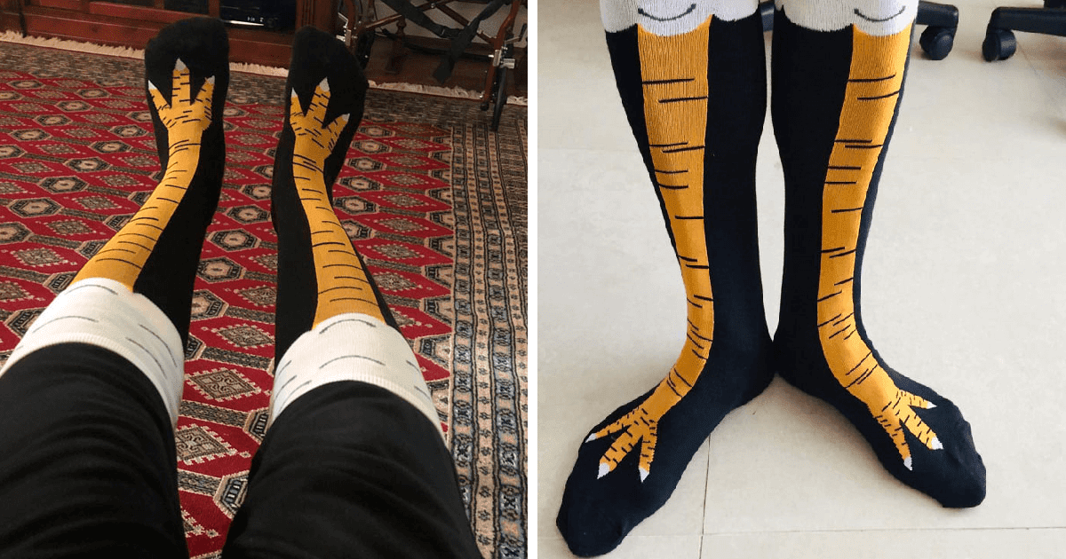 19 Hilarious Pictures Of The New Trend Called Chicken Leg Socks