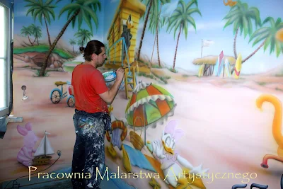 Artystyczne malowanie ścian, malowanie obrazów na ścianach, murale 3D, malowidło ścienne w pokoju dziecka 