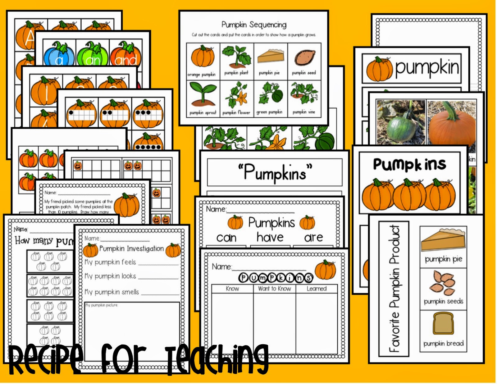 http://www.teacherspayteachers.com/Product/Pumpkin-Activities-1465895