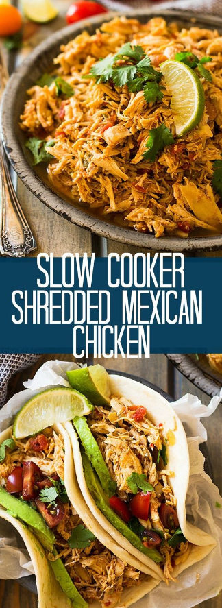 Slow Cooker Shredded Mexican Chicken