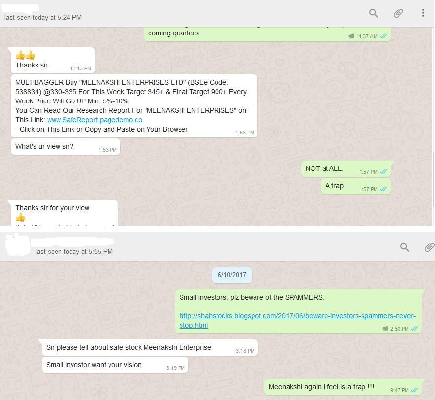 Shah Stocks... VICTIM of MEENAKSHI Enterprise SPAM???