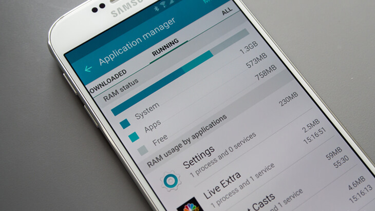 Cómo solucionar problemas de duración de la batería Samsung Galaxy S6 Galaxy S6 administrador aplicaciones