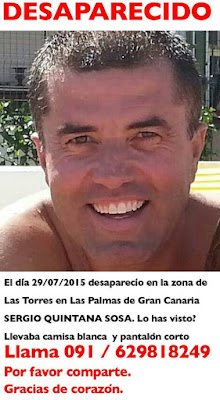 Sergio Quintana Sosa desaparecido  Las Palmas  Gran Canaria 29 julio