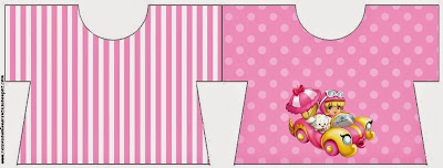 Penelope Glamour Bebé: Invitaciones para Imprimir Gratis. Tarjeta con forma de Camiseta de Penelope Glamour Bebé.