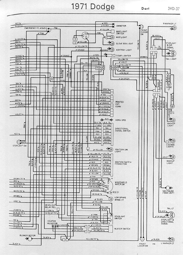 Free Auto Wiring Diagram: 1971 Dodge Dart Wiring 1971 challenger wiring diagram 