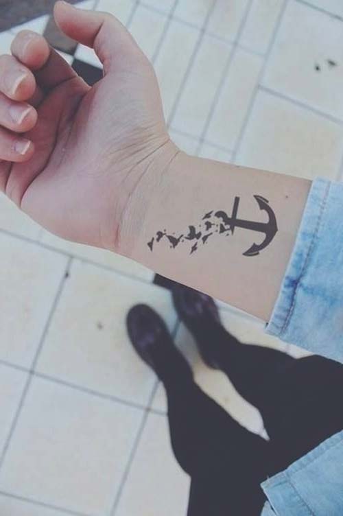 wrist birds and anchor tattoo kuş ve çapa dövmesi wrist birds and anchor tattoo kuş ve çapa dövmesi