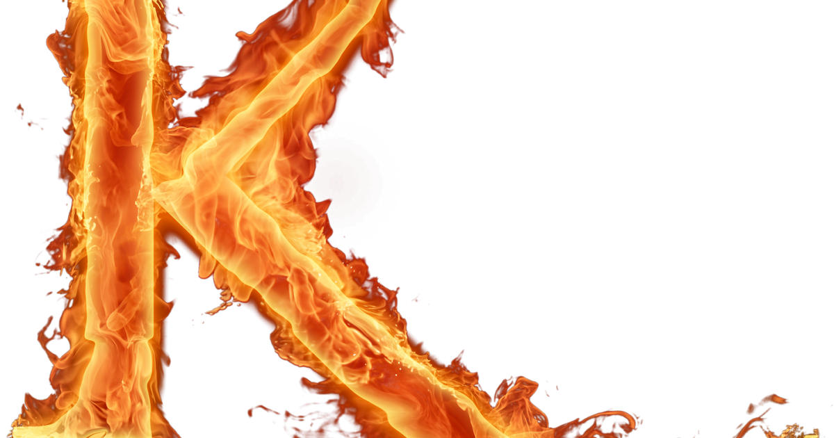 LETRAS COM EFEITO DE CHAMAS - K - ALFABETOS LINDOS