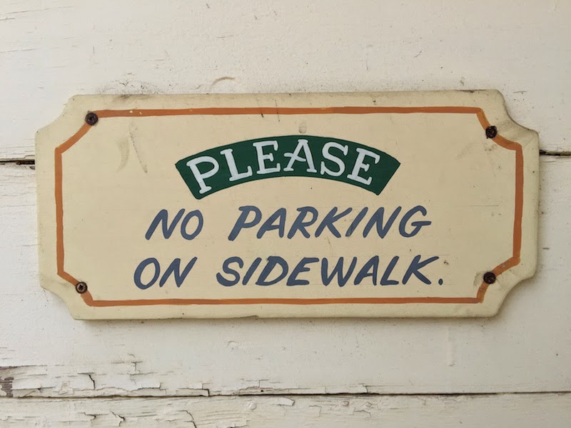 Thank you for not parking on the sidewalks in Locke