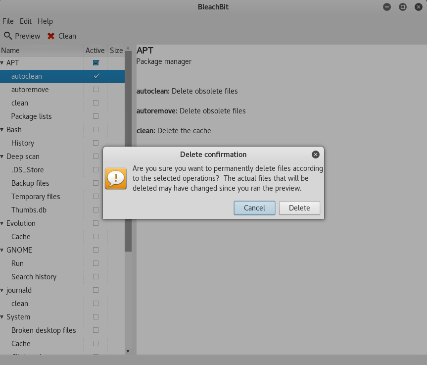Kali Linux BleachBit Xóa bỏ dấu vết trên Kali Linux