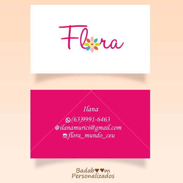 badaboom personalizados logomarca e cartão de visitas flora