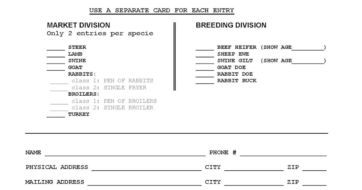 Caldwell County 4H Blog Caldwell County Junior Livestock Show entries