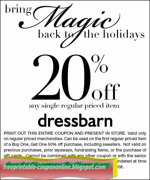 Dress barn promo code Save $22 on average with dressbarn promo codes and coupons for December Today's top dressbarn offer: $10 off. Find 9 dressbarn coupons and discounts at mobzik.tk Tested and verified on December 06, %().