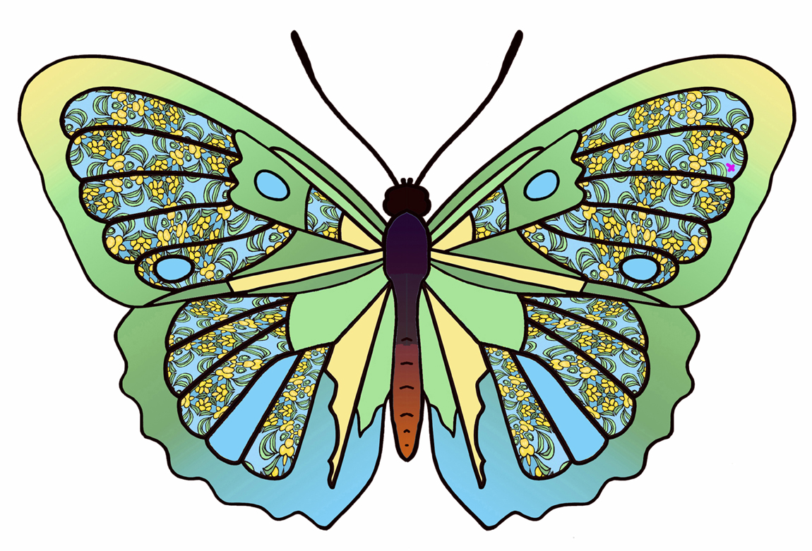 green butterfly clip art - photo #46