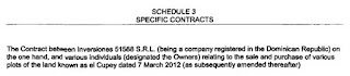 "Contract by Inversiones 51855 SRL Dominican Republic for sale & purchase of plots of land called el Cupey". "Contract by Inversiones 51855 SRL Dominican Republic for sale & purchase of plots of land called el Cupey".