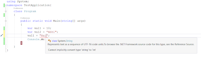 Understanding of Var Keyword In c# | C#.NET,SQL Server and Microsoft Azure