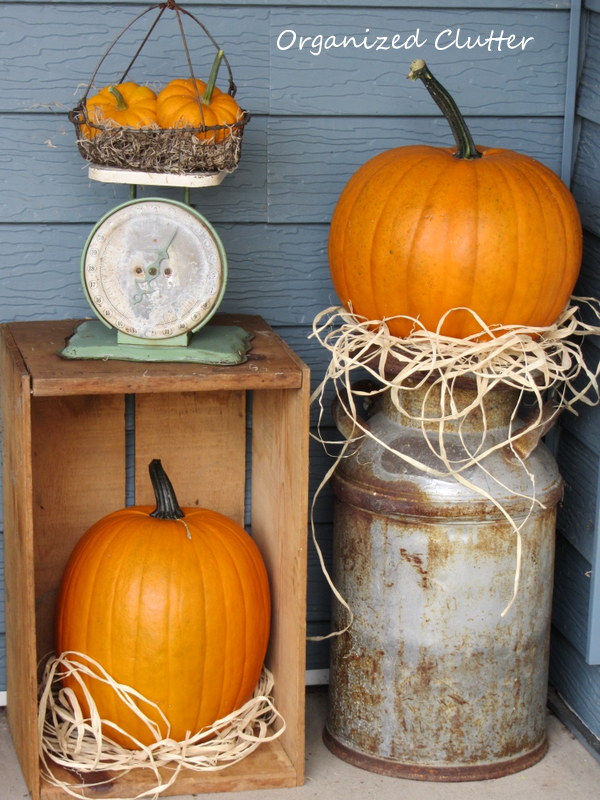 A Rustic and Vintage Fall Covered Patio - Organized Clutter