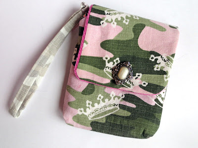 Wristlet made out of kid's camo pants
