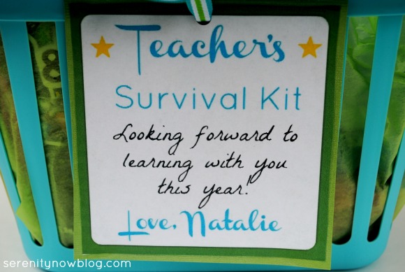 Tag for Teacher's Survival Kit, from Serenity Now