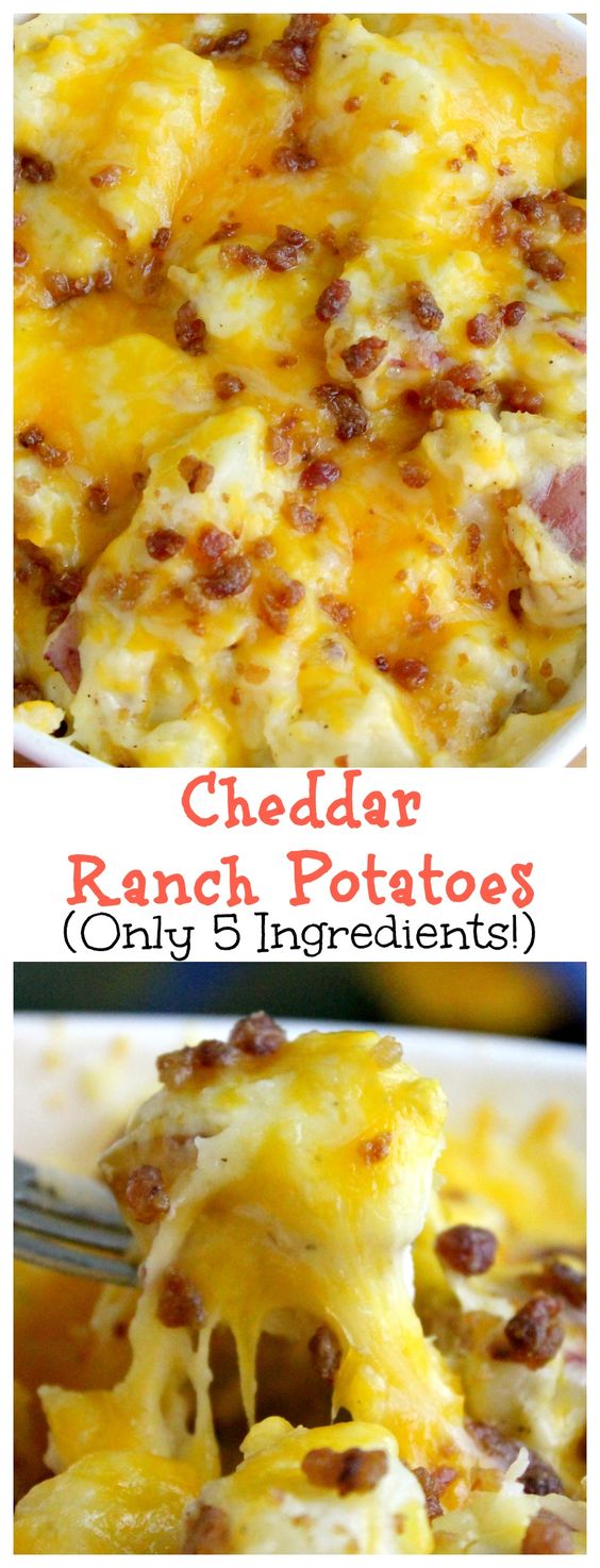 Baked Cheddar Ranch Potatoes, Cheesy Red Potatoes Recipe Girls Dishes