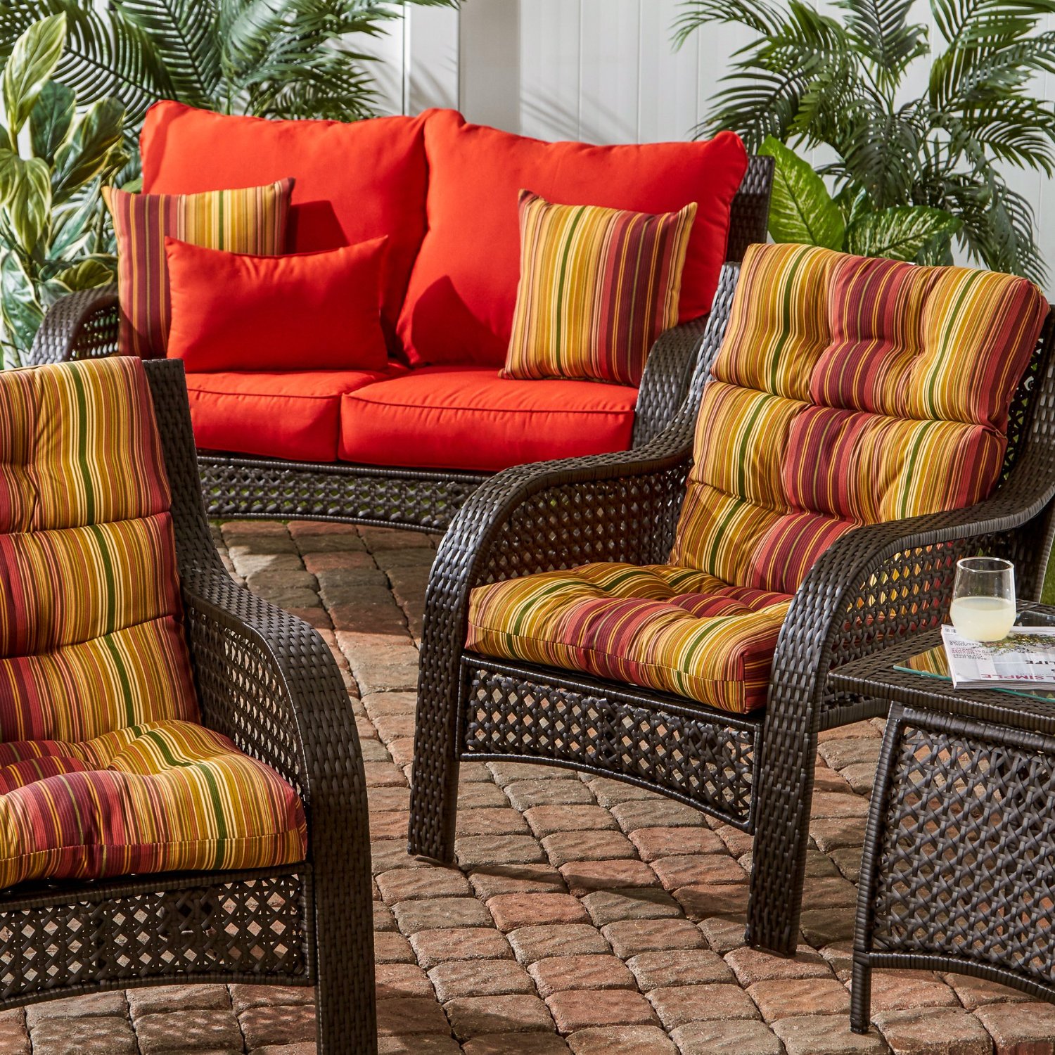 Greendale Home Fashions Indoor Outdoor High Back Chair Cushion Greendale Home Fashions Indoor Outdoor High Back Chair Cushion