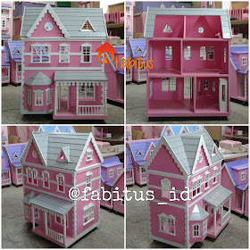 Rumah Boneka Barbie Houston Pink Abu