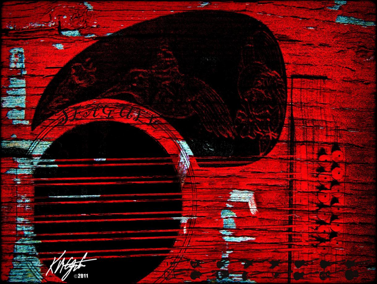gatzkART! Red Grunge Guitar Collage CorelDRAW PhotoPaint