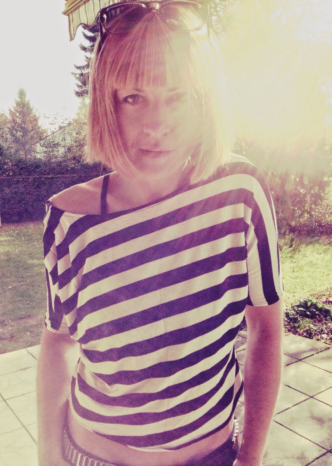 shirt black white striped