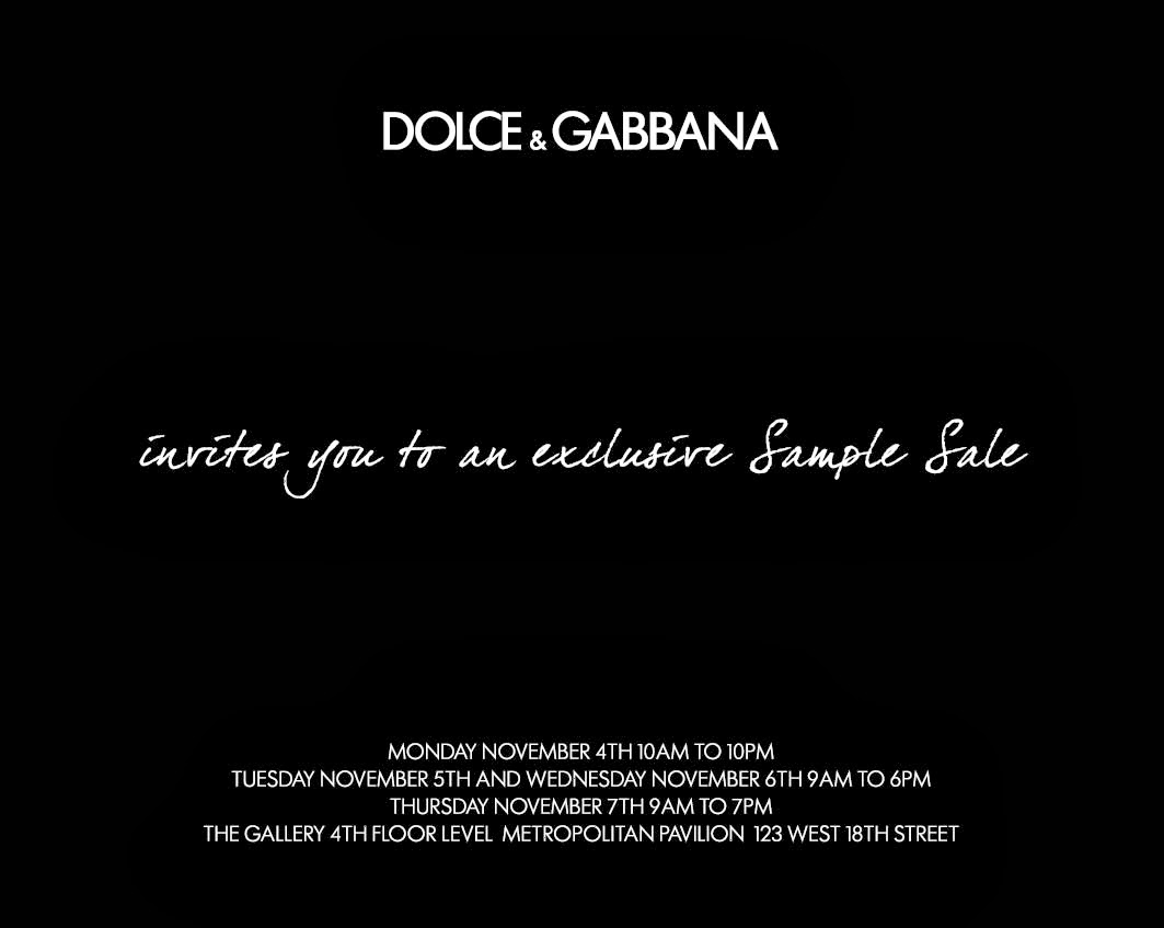 dolce and gabbana sample sale