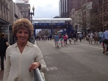 Tami at the Boston Marathon Finish Line
