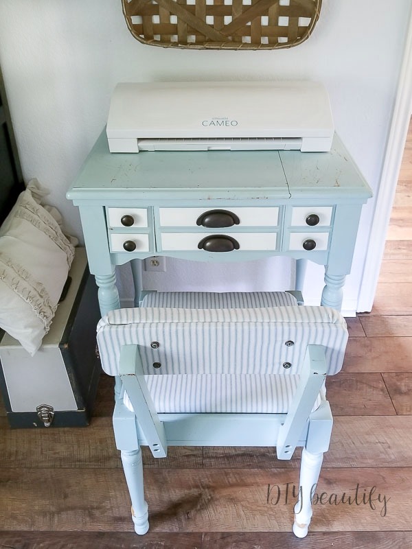 Updating a Vintage Sewing Table and Chair DIY Beautify Creating