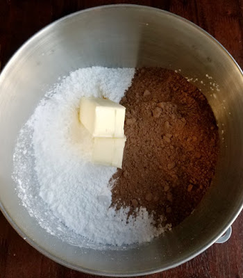 ingredients in mixer bowl