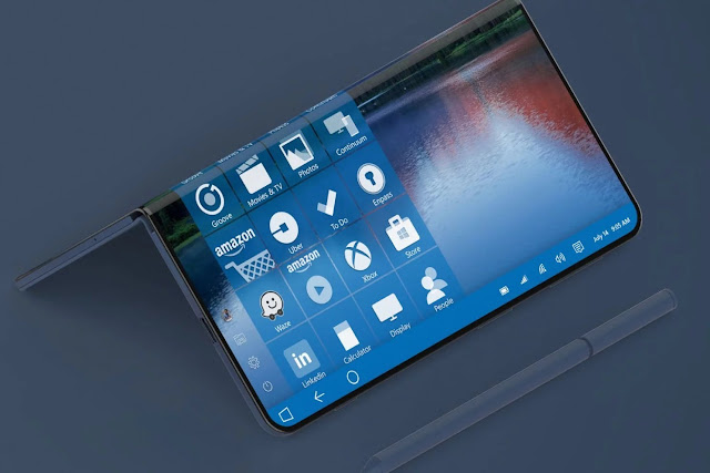 Microsoft'un en son patent başvurusu Galaxy Fold tarzı katlanabilir bir telefon için Microsoft'un en son patent başvurusu Galaxy Fold tarzı katlanabilir bir telefon için