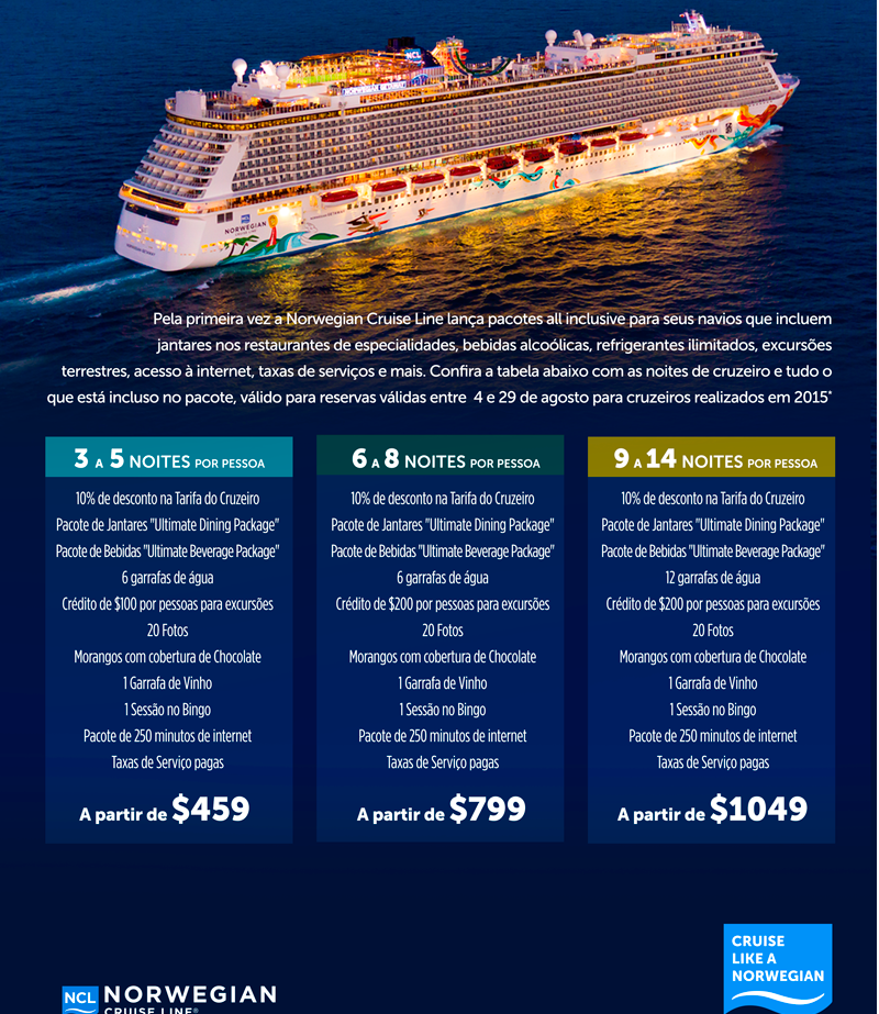 Consultoria em Turismo NORWEGIAN ALL INCLUSIVE