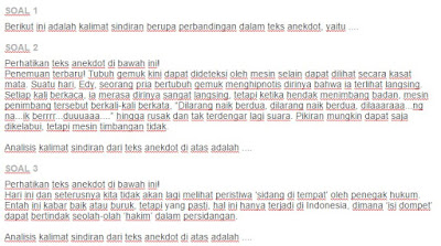 Contoh Soal Kalimat Sindiran dalam Teks Anekdot - Asep Respati