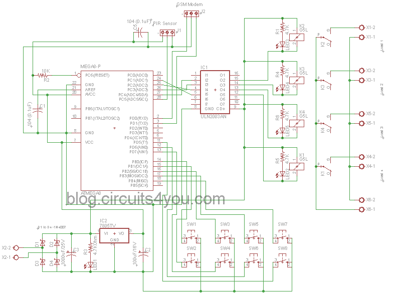 GSM Based Home Automation | circuits4you.com