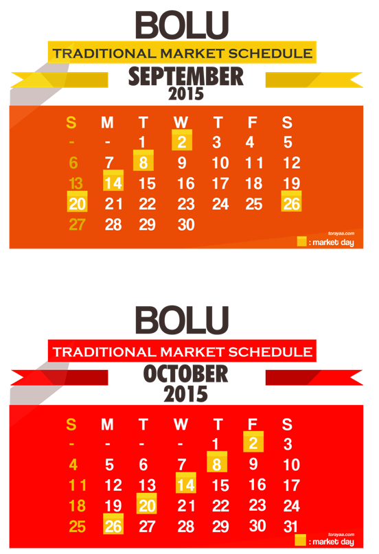 bolu traditional market schedule 2015