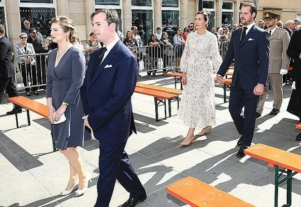 Princess Claire wore floralmidi Dress by Zimmermann. (Same dress worn Crown Princess Mary) Princess Stephanie. Maria Teresa