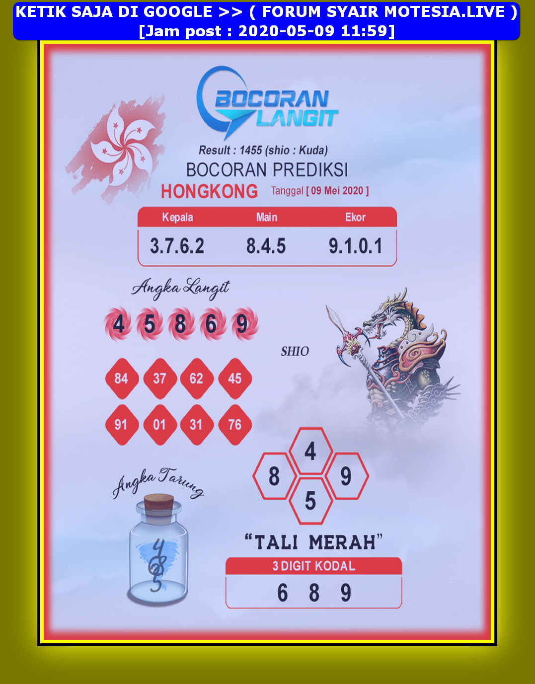 1 New Message Kode Syair Hongkong 9 Mei 2020 Forum Syair Togel Hongkong Singapura Sydney