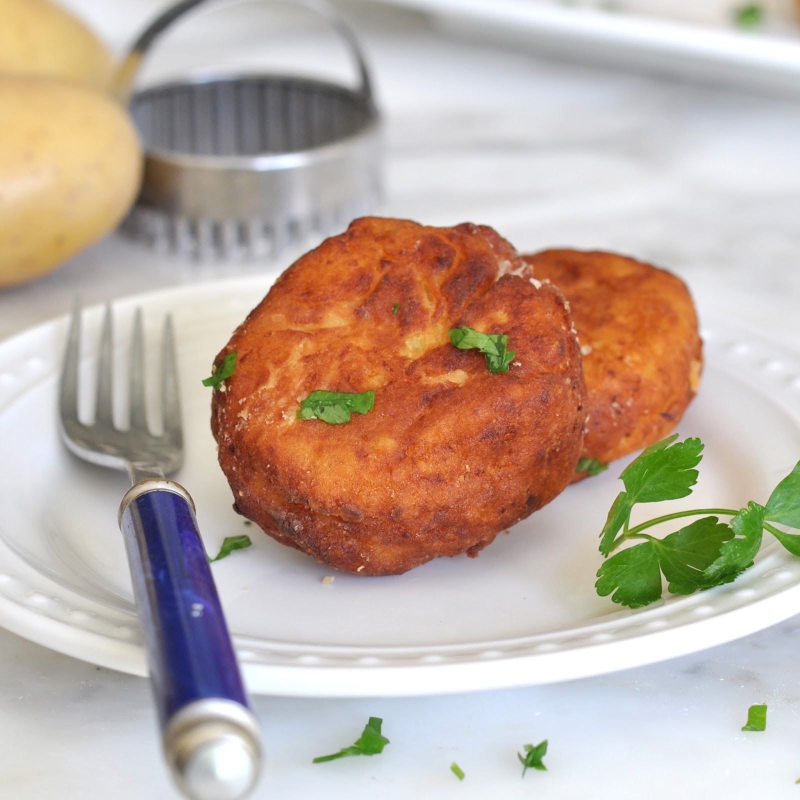 Cooking with Manuela Potato Patties with Ham and Cheese